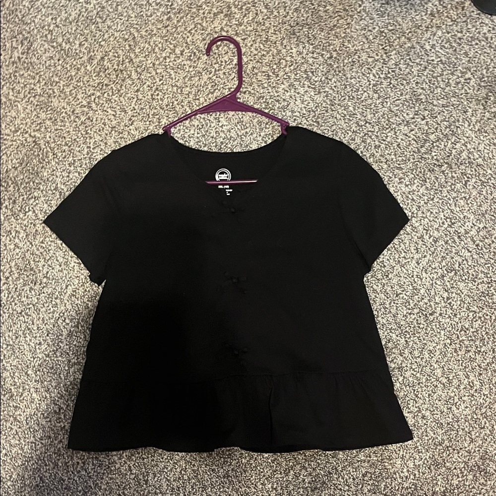 Black Button-Up Top